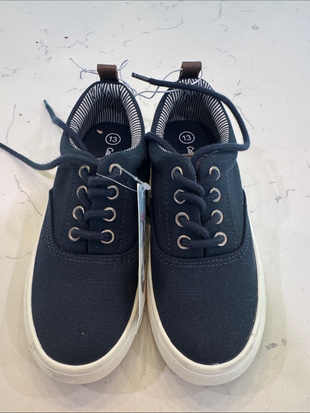 Cat & Jack Navy Canvas Kids Lace-Up Sneakers